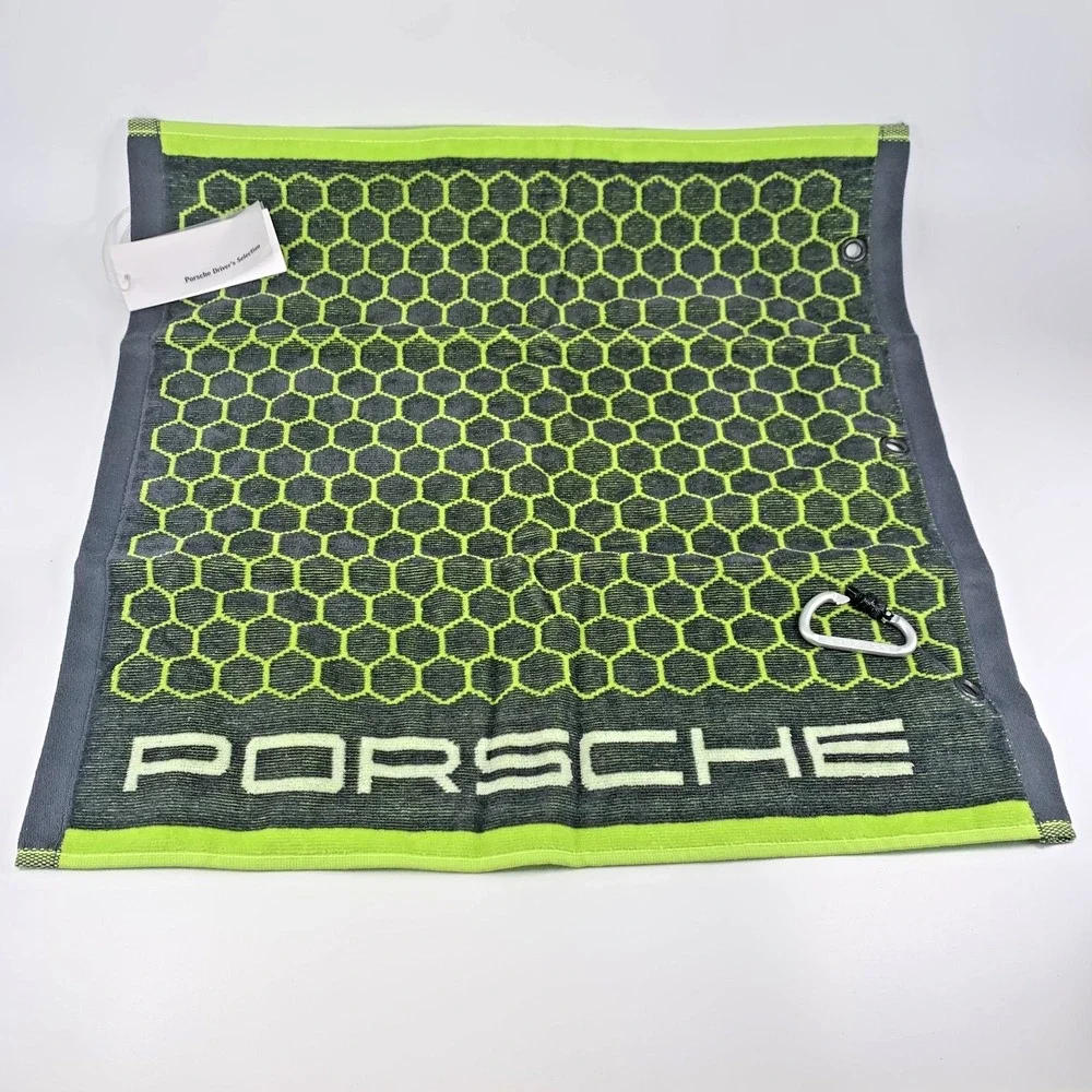 Porsche Golf Woven Towel with Tag Carabiner Promo Item 2015 Packaged RARE